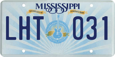 MS license plate LHT031