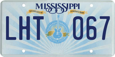 MS license plate LHT067