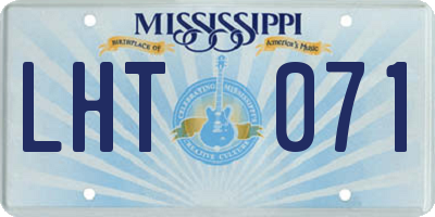 MS license plate LHT071