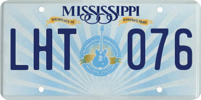 MS license plate LHT076