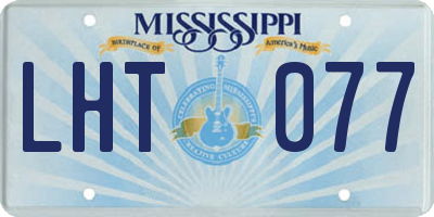 MS license plate LHT077