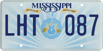 MS license plate LHT087