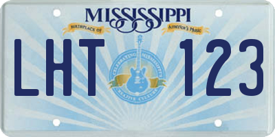 MS license plate LHT123