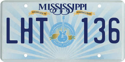 MS license plate LHT136