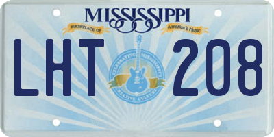 MS license plate LHT208