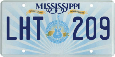 MS license plate LHT209