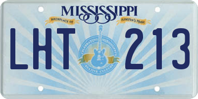 MS license plate LHT213
