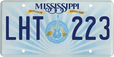 MS license plate LHT223