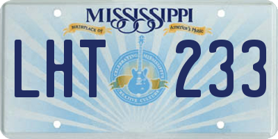 MS license plate LHT233