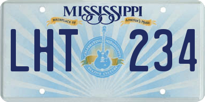 MS license plate LHT234