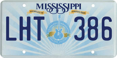 MS license plate LHT386