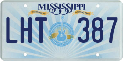 MS license plate LHT387