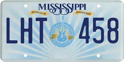 MS license plate LHT458