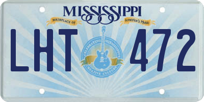 MS license plate LHT472