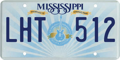 MS license plate LHT512