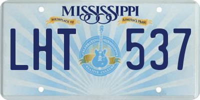 MS license plate LHT537