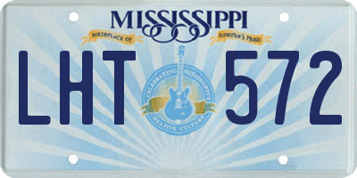MS license plate LHT572