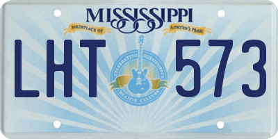MS license plate LHT573
