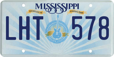 MS license plate LHT578