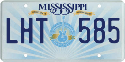 MS license plate LHT585