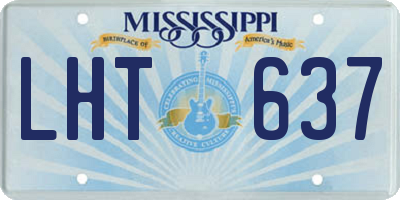 MS license plate LHT637