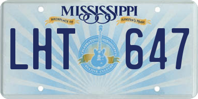 MS license plate LHT647