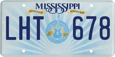 MS license plate LHT678