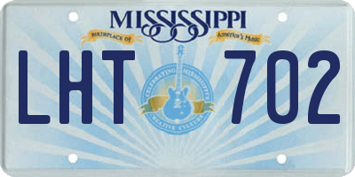 MS license plate LHT702