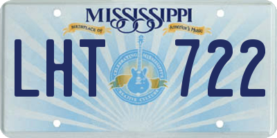 MS license plate LHT722