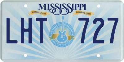 MS license plate LHT727