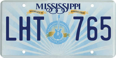 MS license plate LHT765