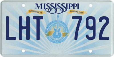 MS license plate LHT792