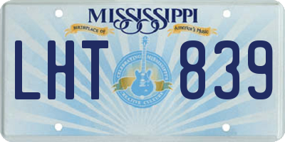 MS license plate LHT839