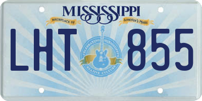 MS license plate LHT855