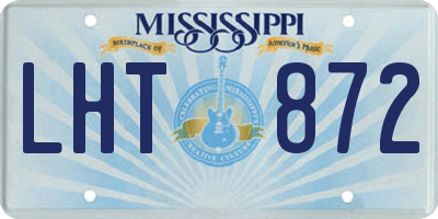 MS license plate LHT872