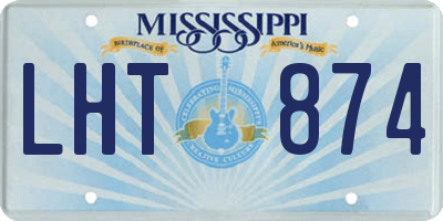 MS license plate LHT874