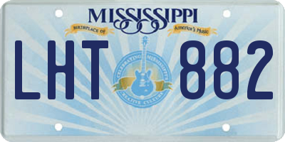 MS license plate LHT882