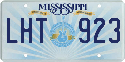 MS license plate LHT923