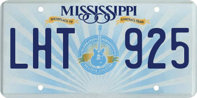 MS license plate LHT925