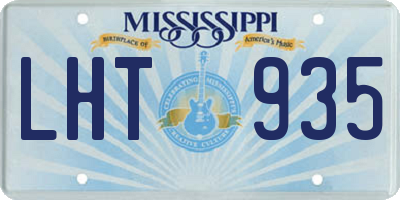 MS license plate LHT935