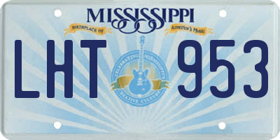 MS license plate LHT953