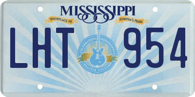MS license plate LHT954