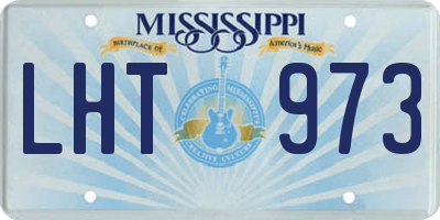 MS license plate LHT973