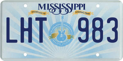 MS license plate LHT983