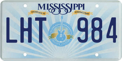 MS license plate LHT984