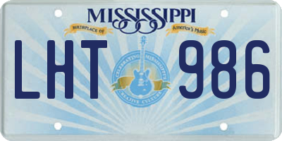 MS license plate LHT986