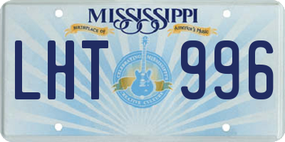 MS license plate LHT996