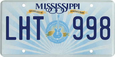 MS license plate LHT998