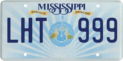 MS license plate LHT999