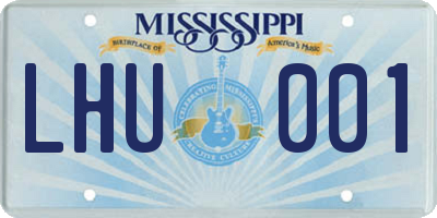 MS license plate LHU001